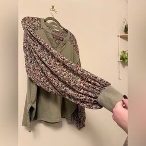 Easel Boxy Balloon Sleeve Top | Free People Vibes | Size L